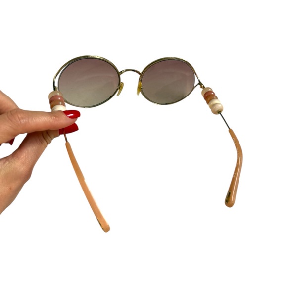 Chloe Stylish Gold and Pink Sunglasses